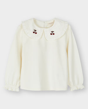 T-shirts - Longsleeve met geborduurde kersen, 98-128