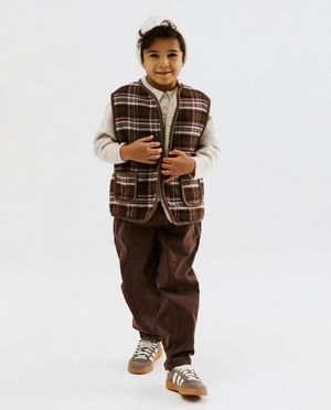 Pantalon brun, baggy fit, 92-128