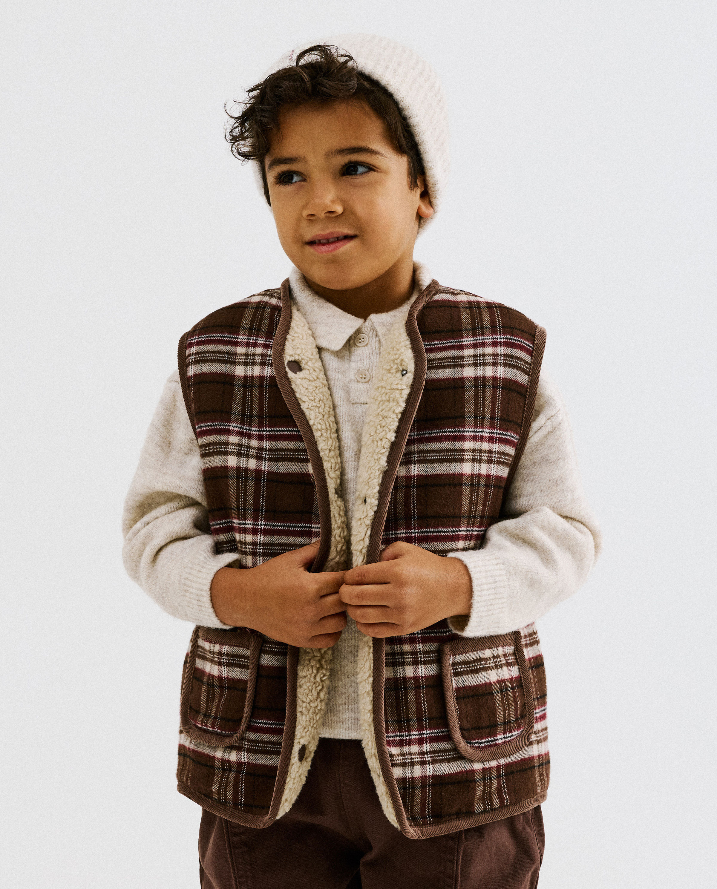 Gilet teddy r&eacute;versible, unisexe, 92-128 - NICEfamily