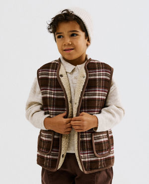 Gilet teddy r&eacute;versible, unisexe, 92-128