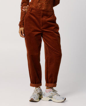 Broeken - Broek van ribfluweel, balloon fit