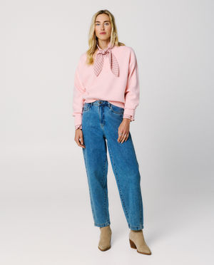 Blauwe jeans, balloon fit