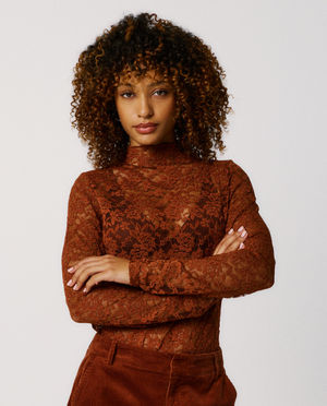 Kanten longsleeve met patroon