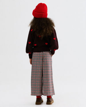 Broeken - Broek met ruiten, wide leg fit