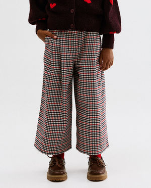 Broeken - Broek met ruiten, wide leg fit