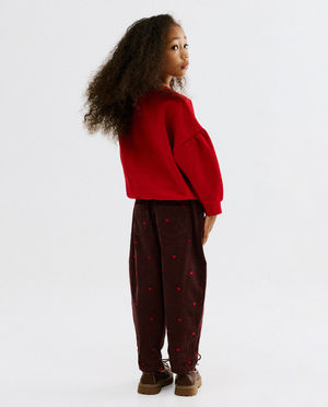 Cardigan - Sweater met geborduurd opschrift in reli&euml;f