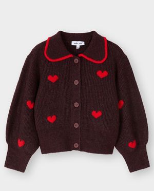 Sweats - Cardigan avec c&oelig;urs brod&eacute;s