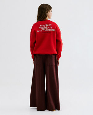 Pantalons - Pantalon bordeaux, wide leg fit
