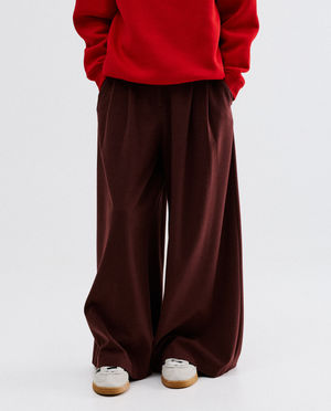 Pantalons - Pantalon bordeaux, wide leg fit