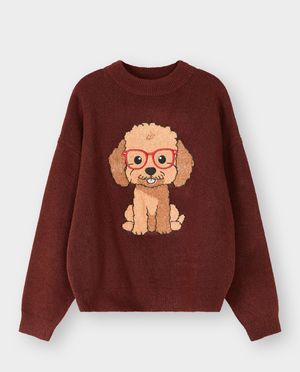 Pulls - Pull avec imprim&eacute; chien