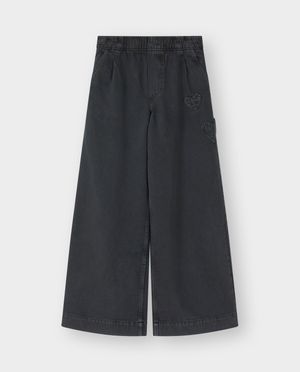 Jeans - Jean noir avec c&oelig;urs, wide fit