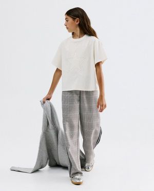 T-shirts - T-shirt avec strass, oversized fit