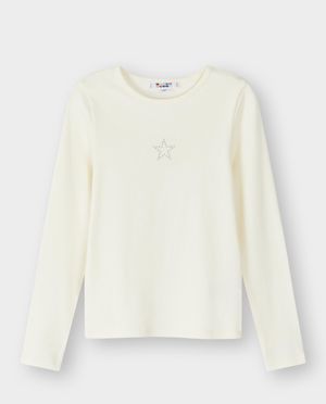 T-shirts - T-shirt &agrave; manches longues orn&eacute; de strass