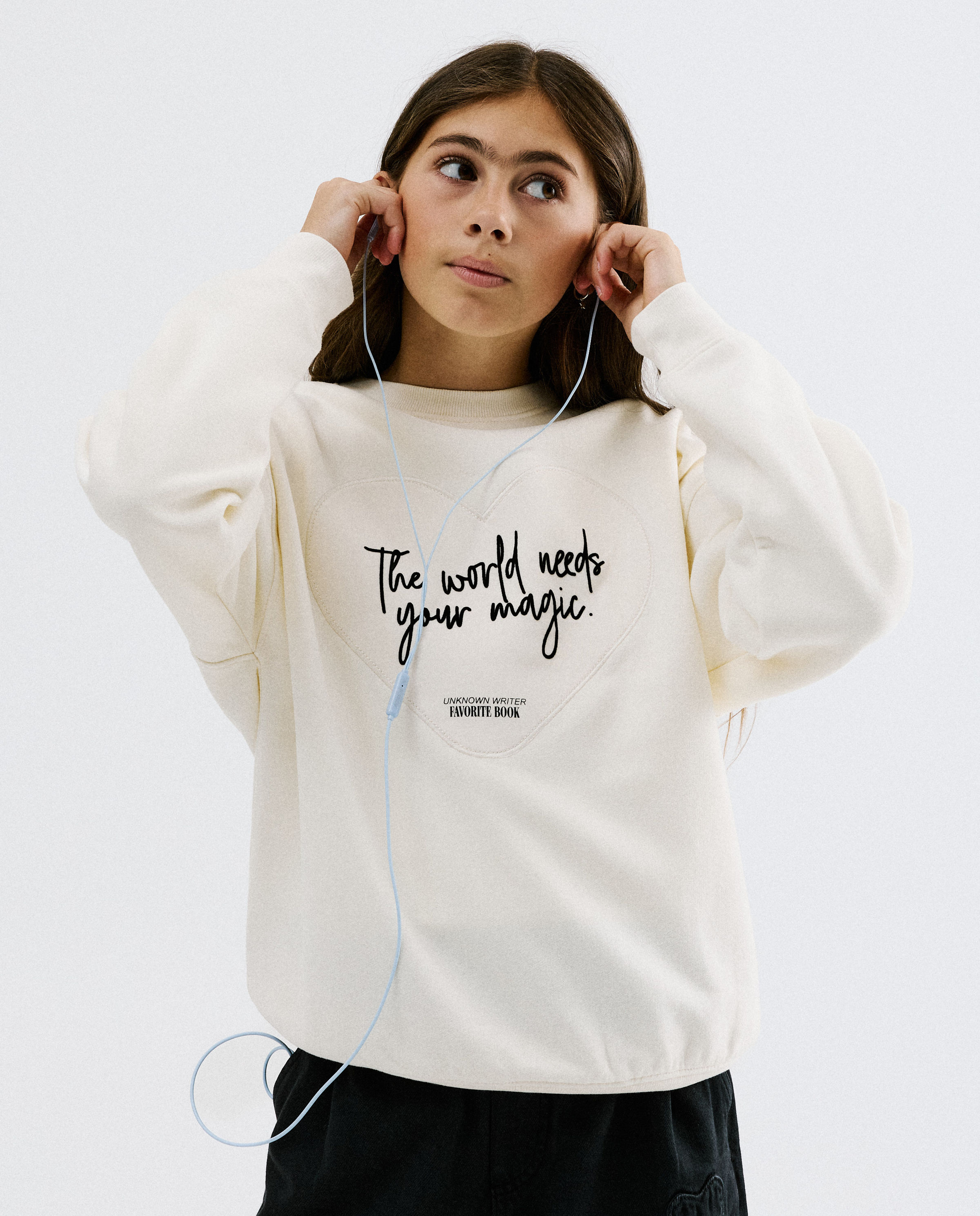 Sweat avec inscription en relief - Fish & Chips