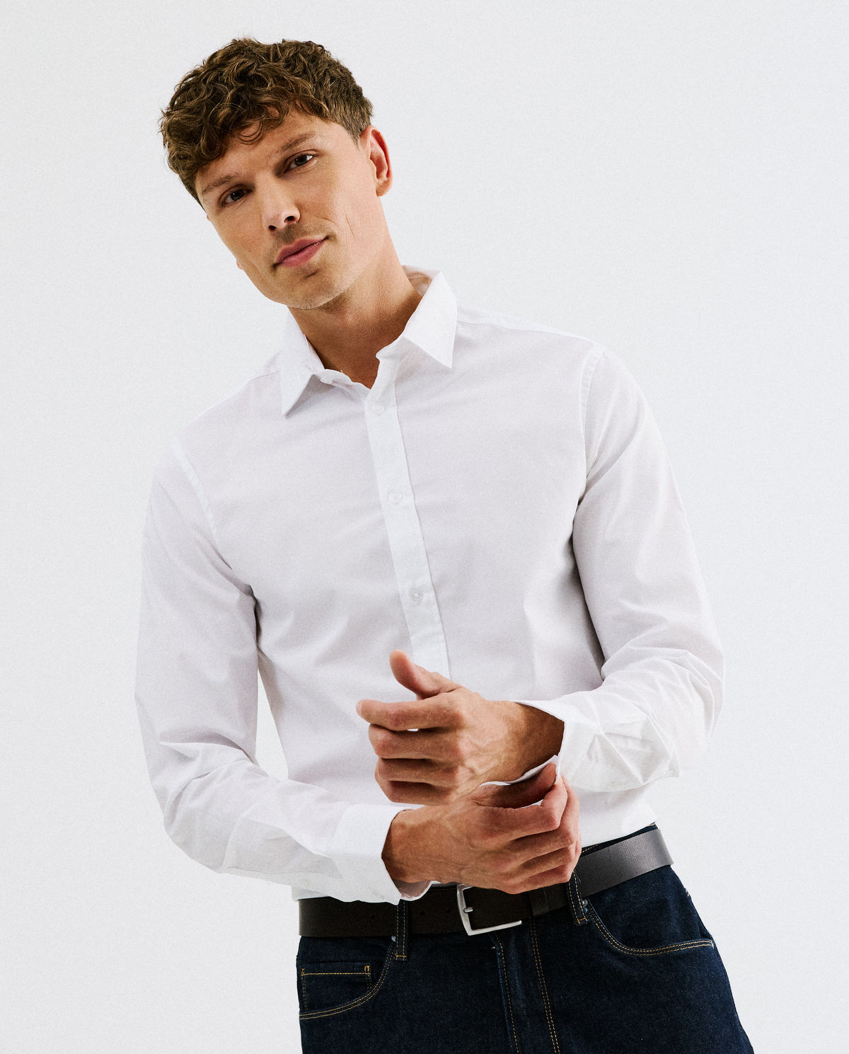 Wit hemd, slim fit