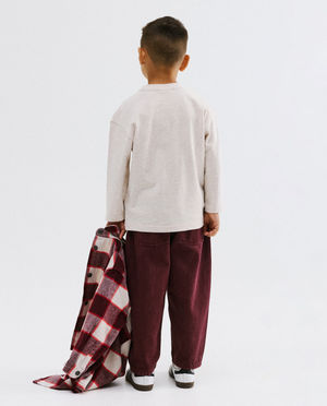 Jeans - Donkerrode jeans, balloon fit