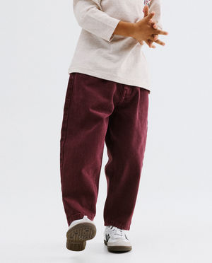 Jeans - Donkerrode jeans, balloon fit