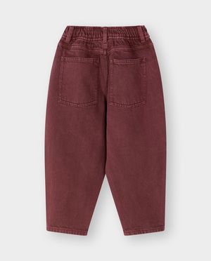 Jeans - Jean rouge fonc&eacute;, balloon fit
