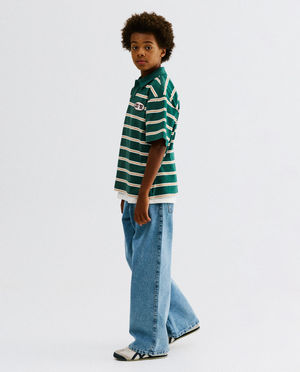 Blauwe jeans, skater fit