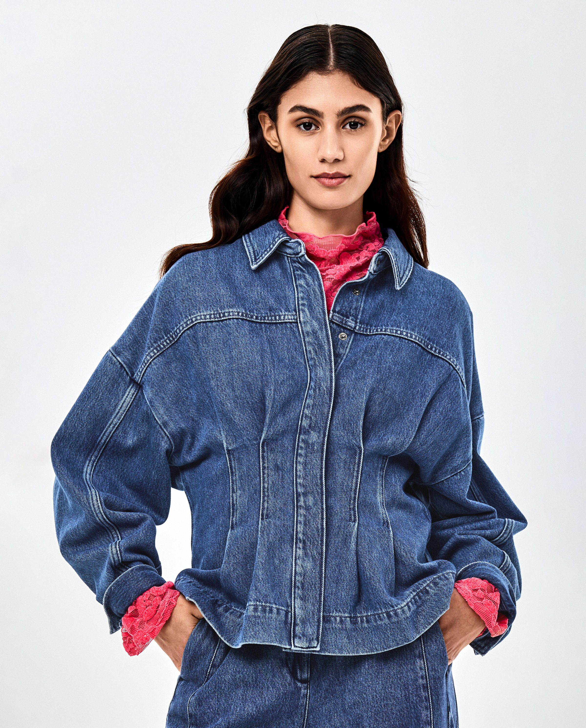 Chemise en jean &agrave; taille cintr&eacute;e - CKS Femmes