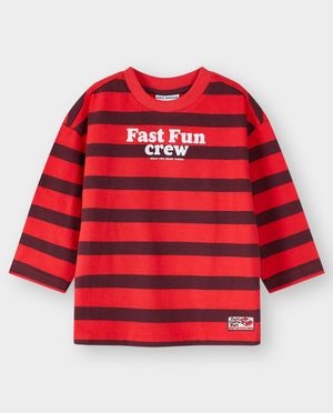 T-shirts - Longsleeve met opschrift in reli&euml;f
