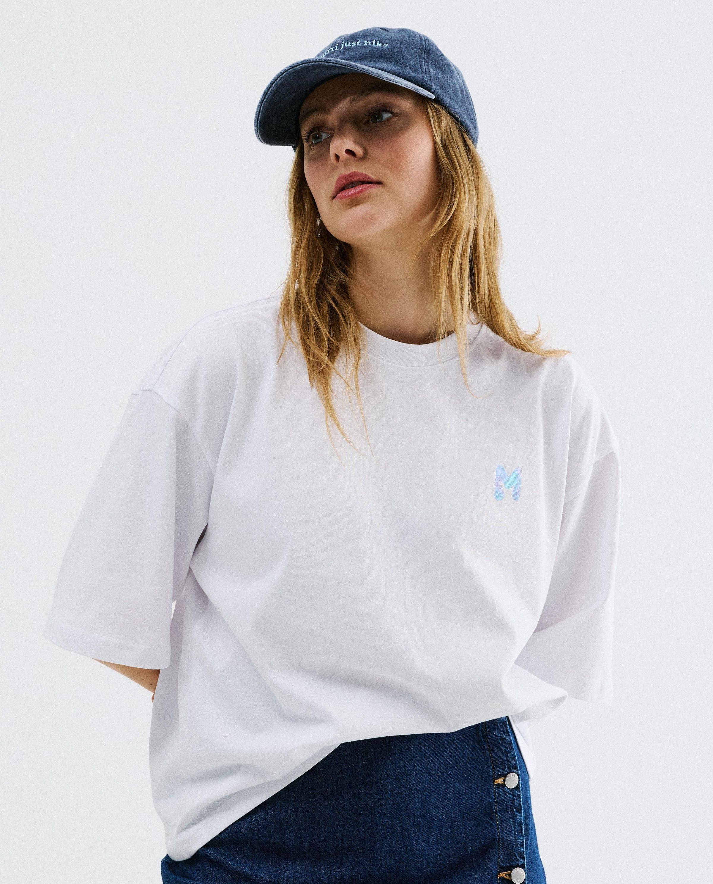 T-shirt met metallic opschrift, oversized fit - De Mutti's