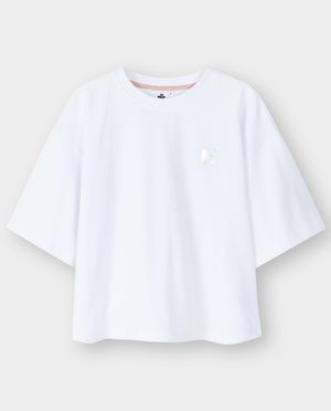 T-shirts - T-shirt met metallic opschrift, oversized fit