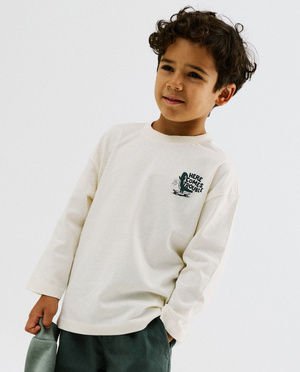 T-shirt &agrave; manches longues avec petit imprim&eacute; tigre