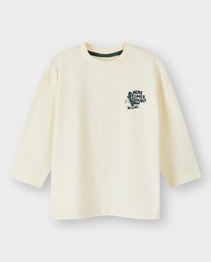 T-shirts - T-shirt &agrave; manches longues avec petit imprim&eacute; tigre