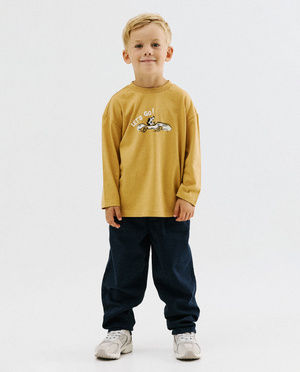 Pantalon bleu fonc&eacute;, baggy fit