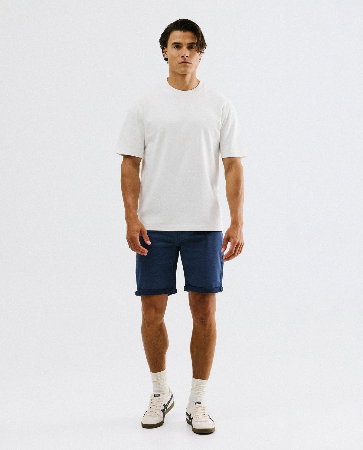 Blauwe jeansshort, slim fit