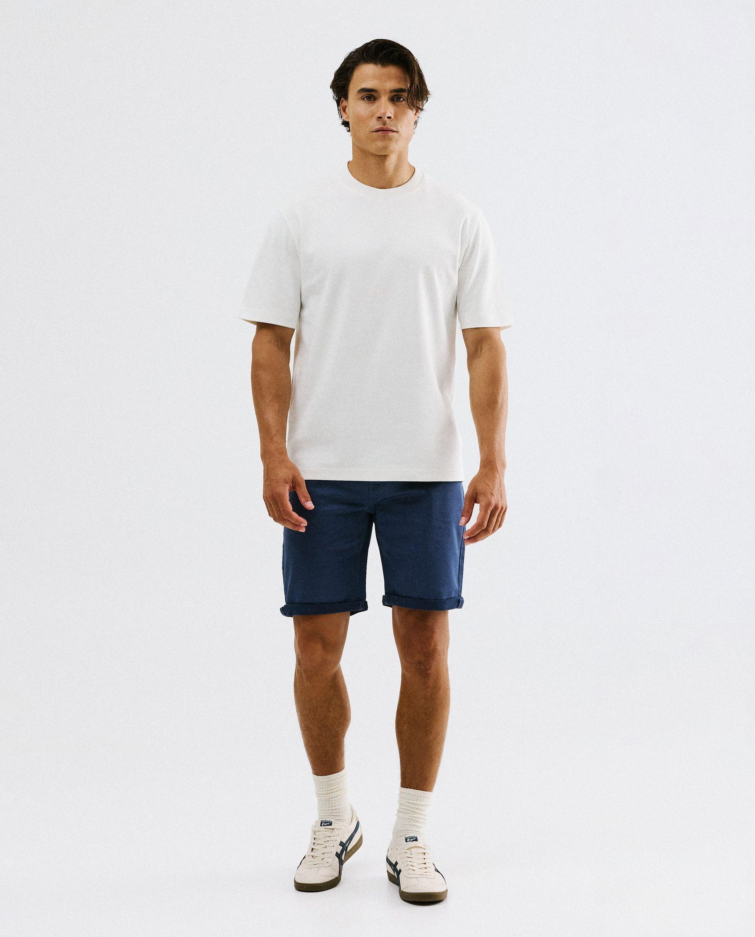 Blauwe jeansshort, slim fit - Quarterback