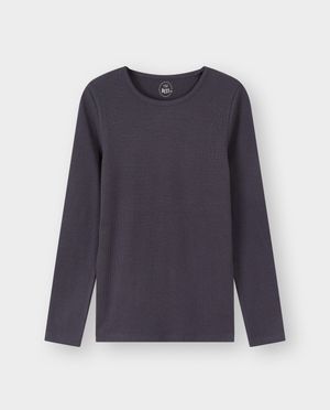 T-shirts - Longsleeve met fijn ribpatroon