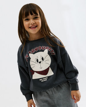 Sweat avec imprim&eacute; chat