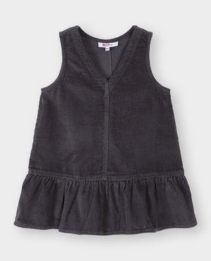 Robes - Robe en fin velours c&ocirc;tel&eacute;