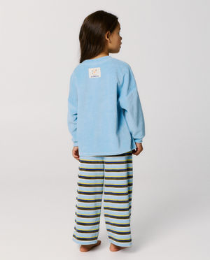 Nachtkleding - Fluwelen pyjama met geborduurde hond, unisex, 98-134