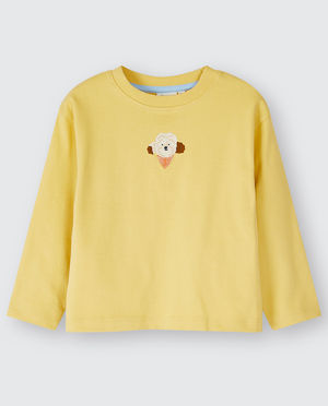 T-shirts - Longsleeve met geborduurde hond, unisex, 98-134