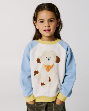 Sweater met print hond, unisex, 98-134