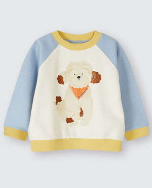 Sweaters - Sweater met print hond, unisex, 98-134