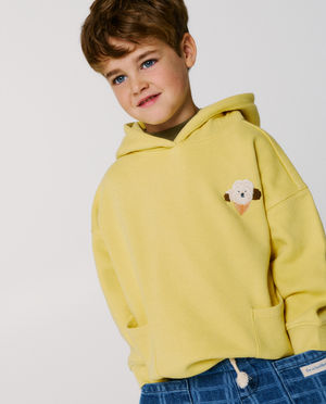 Hoodie met geborduurde backprint, unisex, 98-134