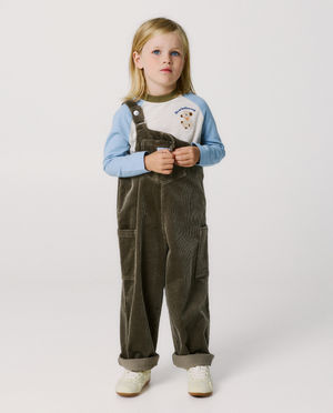 Jumpsuit - Salopette van ribfluweel, unisex, 98-134