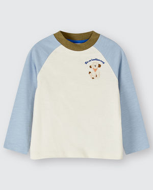 T-shirts - Longsleeve met geborduurde hond, unisex, 98-134