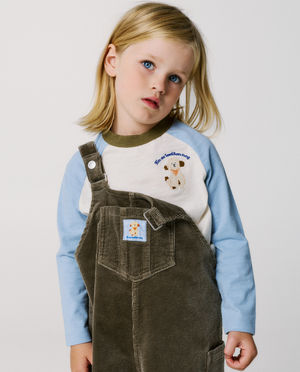 T-shirts - Longsleeve met geborduurde hond, unisex, 98-134