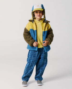 Hemden - Teddy vest met color block, unisex, 98-134