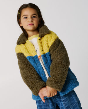 Hemden - Teddy vest met color block, unisex, 98-134