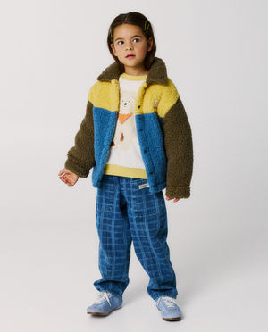 Hemden - Teddy vest met color block, unisex, 98-134