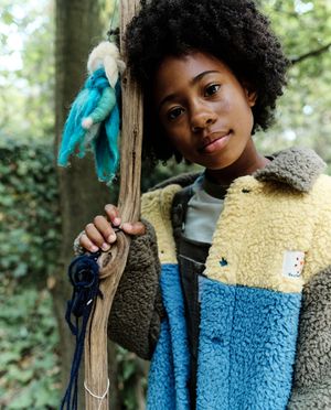 Hemden - Teddy vest met color block, unisex, 98-134