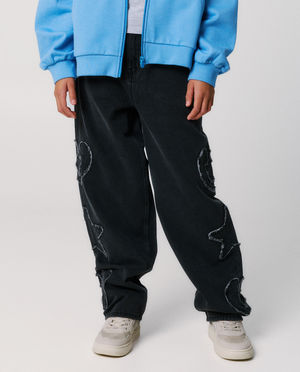 Jeans - Jeans met opgestikte figuren, straight fit, 116-164