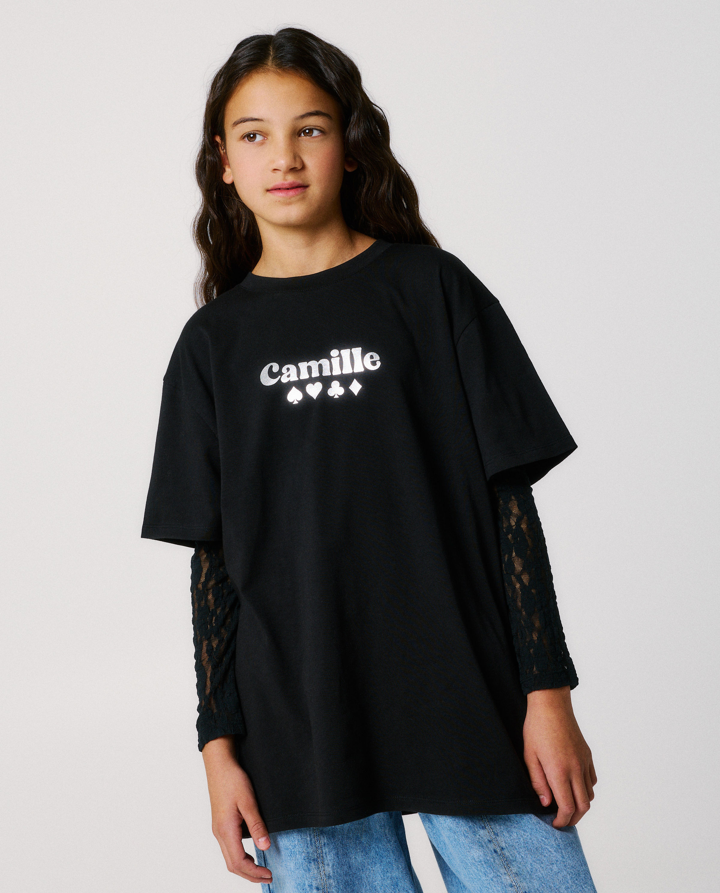 T-shirt met backprint, relaxed fit, 116-164 - CAMILLE x JBC