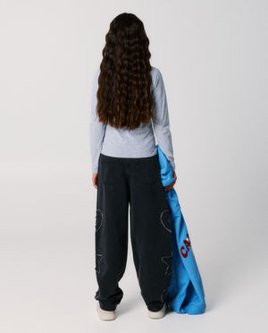 T-shirts - Longsleeve met opschrift van siersteentjes, 116-164